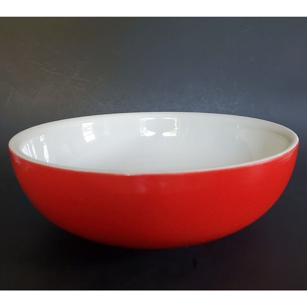Vtg Hall's Superior Quality Kitchenware 9 in Retro 1940's Red Serving Bowl EUC